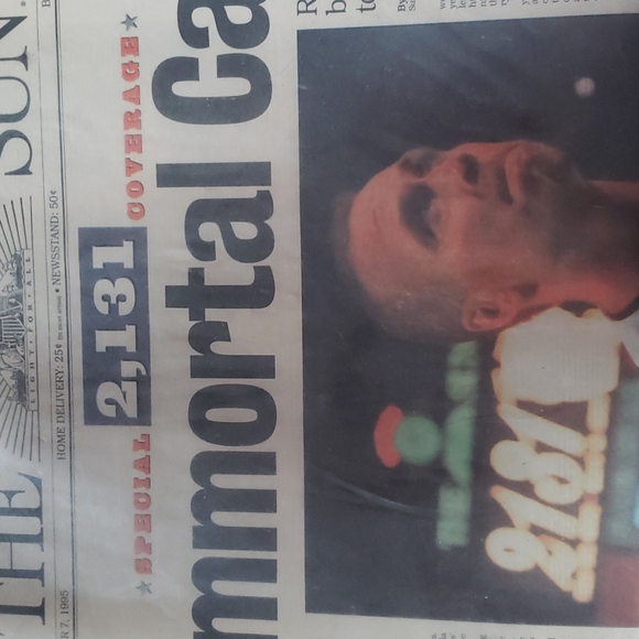 Cal Ripken, final edition The Sun special cover coverage. Dated Sunday 9/7/1995 - Picture 2 of 8